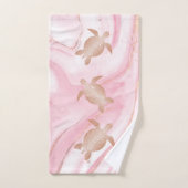Roos Gold Turtles Ink Marble Coastal Bad Handdoek (Handdoek)