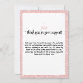 Roos Gold Tuxedo Pageant Bedankt Card (Achterkant)