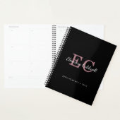 Roos Gold Two Initialen Monogram op zwart 2023 Planner (Display)