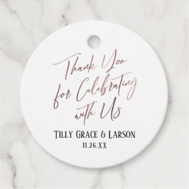 Roos Gold Type Hartelijk dank voor het vieren met Bedankjes Labels