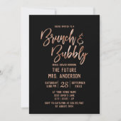 Roos Gold Typografie Brunch & Bubbly Vrijgezellenf Kaart (Voorkant)