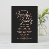 Roos Gold Typografie Brunch & Bubbly Vrijgezellenf Kaart (Staand voorkant)