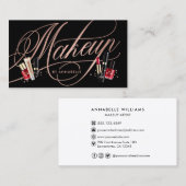 Roos Gold Typography Makeup Artist Visitekaartje (Voorkant / Achterkant)
