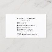 Roos Gold Typography Makeup Artist Visitekaartje (Achterkant)