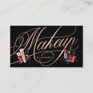 Roos Gold Typography Makeup Artist Visitekaartje