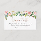 Roos Gold Umbrella April Shower Diaper Raffle Informatiekaartje (Voorkant)