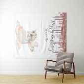 Roos Gold Unicorn Birthday Backdrop Foto Booth Wandkleed (In Situ (horizontaal))