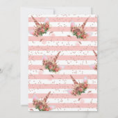 Roos Gold Unicorn Princess Baby shower Kaart (Achterkant)