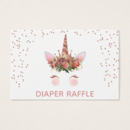 Roos Gold Unicorn Princess Diaper Raffle Visitekaartje