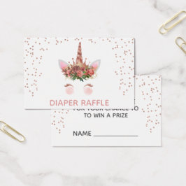 Roos Gold Unicorn Princess Diaper Raffle Visitekaartje