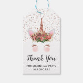Roos Gold Unicorn Prinses bedankt Cadeaulabel (Voorkant)