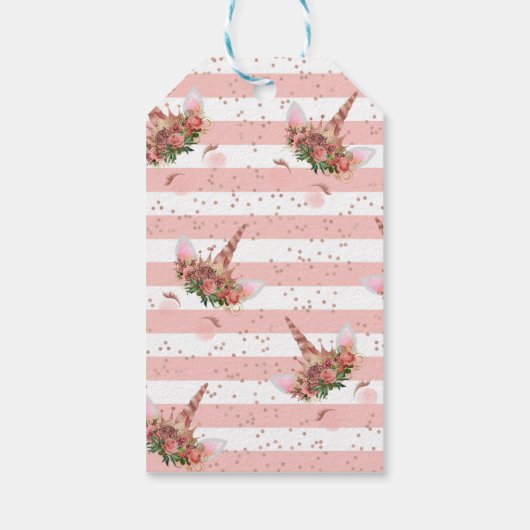 Roos Gold Unicorn Prinses bedankt Cadeaulabel (Achterkant)