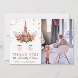 Roos Gold Unicorn Prinses bedankt Kaart