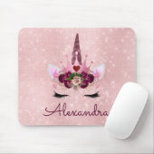 Roos Gold Unicorn Sparkle Princess Monogram Muismat (Met muis)