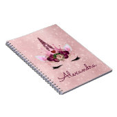 Roos Gold Unicorn Sparkle Princess Monogram Notitieboek (Rechterzijde)
