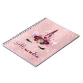 Roos Gold Unicorn Sparkle Princess Monogram Notitieboek (Linkerzijde)