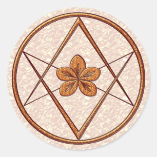Roos Gold Unicursal Ronde Sticker