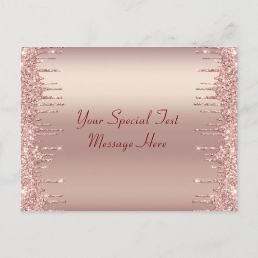 Roos Gold Uw Baby shower Uitnodiging Kaart (Achterkant)