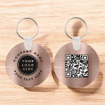 Roos Gold Uw Bedrijf Logo QR Code Bedrijf Sleutelhanger<br><div class="desc">Uw BedrijfsLogo hier Sleutelhanger die als Promotioneel BedrijfsMarketing hulpmiddel voor een Kantoor van het Bedrijf of een Bedrijf kan worden gebruikt. Neem contact op met de ontwerper voor overeenkomende objecten.</div>