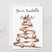 Roos Gold  Vakantie Party Uitnodiging (Voorkant)