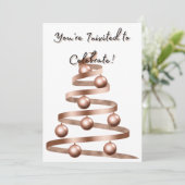 Roos Gold  Vakantie Party Uitnodiging (Staand voorkant)