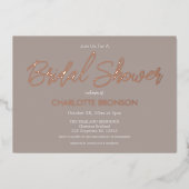 Roos Gold van het Vrijgezellenfeest van het Stone- Folie Uitnodiging (Voorkant)