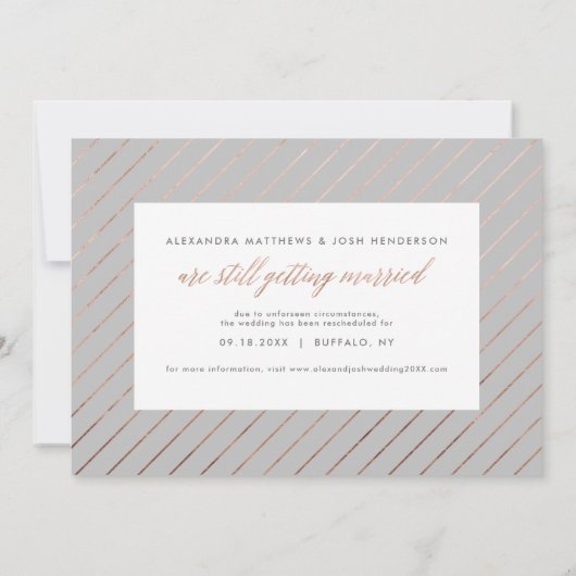 Roos Gold verander de datum waarop het huwelijk wo Save The Date (Achterkant)