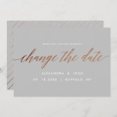 Roos Gold verander de datum waarop het huwelijk wo Save The Date (Voorkant / Achterkant)