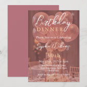 Roos Gold Verjaardagsdiner Kaart (Voorkant / Achterkant)