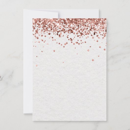 Roos Gold Verjaardagsfeestje Dank je kaart (Achterkant)