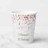 Roos Gold Verjaardagsfeestje Papieren Bekers (Voorkant)