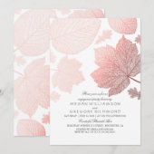 Roos Gold verlaat elegante Herfst Engagement Party Kaart (Voorkant / Achterkant)