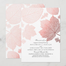 Roos Gold verlaat elegante Herfst Engagement Party Kaart