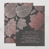 Roos Gold verlaat  rustieke herfstbruiloft Kaart (Voorkant / Achterkant)