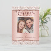 Roos Gold Verloving Fotoaankondiging Kaart (Staand voorkant)