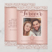 Roos Gold Verloving Fotoaankondiging Kaart (Voorkant / Achterkant)