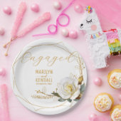 Roos Gold Verloving Papieren Bordje (Feest)