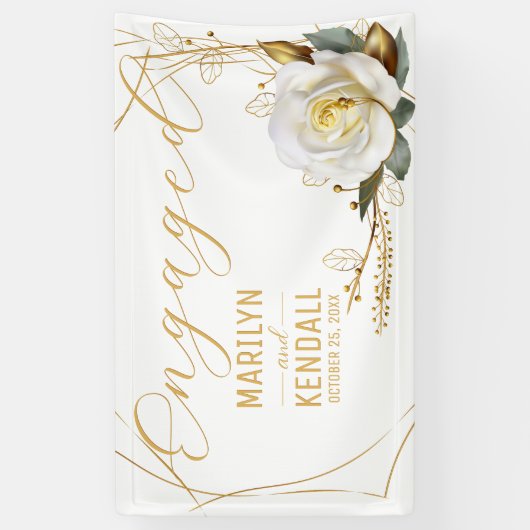 Roos Gold Verloving Spandoek (Verticaal)