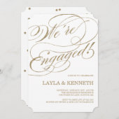 Roos Gold Verloving | Uitnodiging van de indienend (Voorkant / Achterkant)