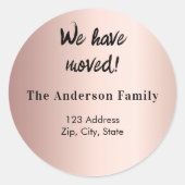 Roos Gold verplaatst nieuw adres Ronde Sticker (Voorkant)