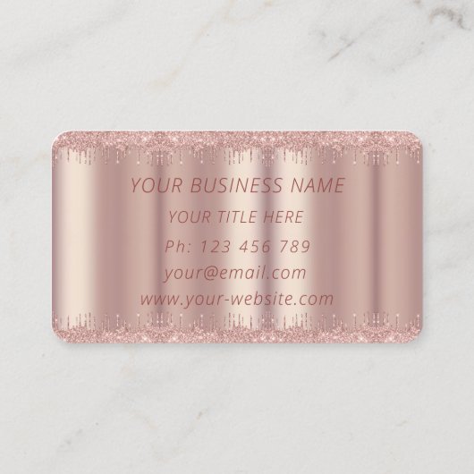 Roos Gold Visitekaartje Aangepaste Jouw naam Tekst (Achterkant)