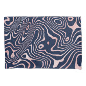 Roos Gold vloeistofdrager Abstract blauw design Kussensloop (Voorkant)