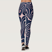 Roos Gold vloeistofdrager Abstract blauw design Leggings (Achterkant)
