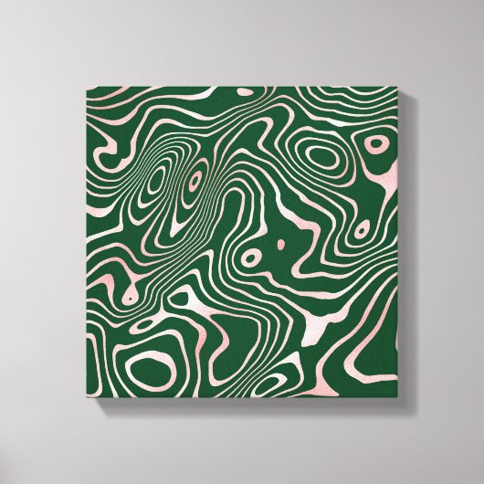 Roos Gold-vloeistofdrager Abstract groen ontwerp Canvas Afdruk (Voorkant)