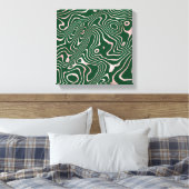 Roos Gold-vloeistofdrager Abstract groen ontwerp Canvas Afdruk (Insitu (Slaapkamer))