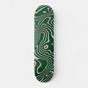 Roos Gold-vloeistofdrager Abstract groen ontwerp Persoonlijk Skateboard