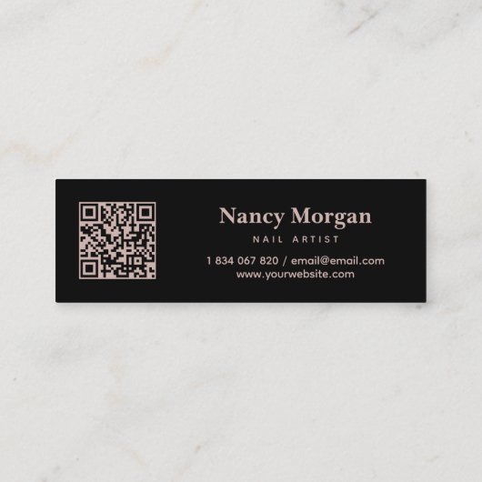 Roos Gold Volg Social Media QR Code Mini Visitekaartje (Achterkant)