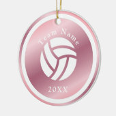 Roos Gold Volleyball Team Name & Year Cute Pink Keramisch Ornament (Links)