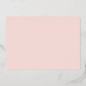 Roos Gold voor Blush-minimalistisch Script Vrijgez Folie Uitnodiging (Achterkant)