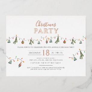 Roos Gold voor kerstfeestdagen van de moderne fami Folie Feestdagen Briefkaart